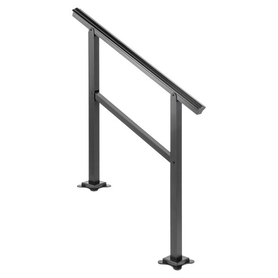 Balustrada 2-3 trepte, Aluminiu, Negru Mat, Inaltime 89.5 cm, lungime 91 cm, pozitii reglabile