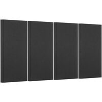 Set 4 panouri acustice fonoabsorbante, 600 x 300 x 50 mm, Negru, Autoadezive
