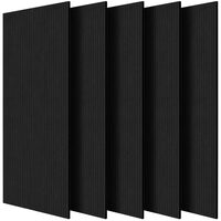 Set 5 panouri acustice fonoabsorbante, 1200 x 600 x 10 mm, Negru, Autoadezive