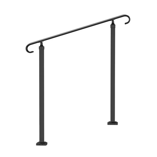 Balustrada otel, 1-3 trepte Vivatechnix, Lungime 100 cm, Unghi reglabil, Negru