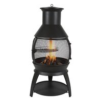 Semineu de exterior pentru gradina, Otel, φ500 x 1100 mm, gratar inclus, Husa