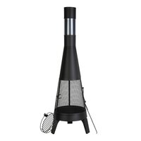 Semineu de exterior pentru gradina, Otel, φ508 x 1495 mm, gratar inclus