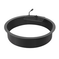 Semineu de exterior pentru gradina, Rotund, fara baza, Otel, Diametru exterior 1016 mm, Grosime 1.5 mm, gratar inclus