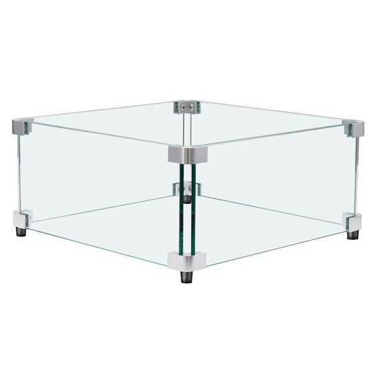 Aparatoare focar semineu, Patrat, Sticla termoizolanta, Grosime 8 mm, Dimensiune 493 x 493 x 191 mm