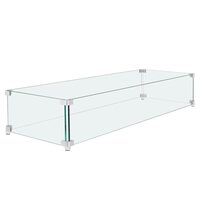 Aparatoare focar semineu, Dreptunghi, Sticla termoizolanta, Grosime 8 mm, Dimensiune 595 x 190 x 165 mm