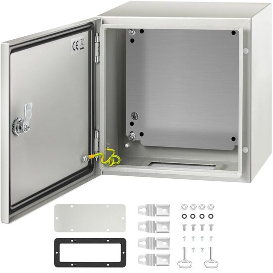 Tablou electric din Otel, Dimensiune 300 x 300 x 200 mm, 2 x chei, IP 66, Placa din spate detasabila
