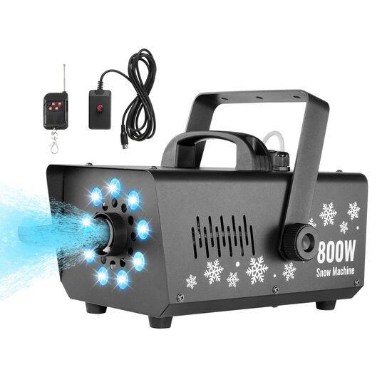 Masina de fabricat zapada, 800 W, capacitate rezervor 1 l, Raza pulverizare 1 m, Otel, Lumini led, Telecomanda