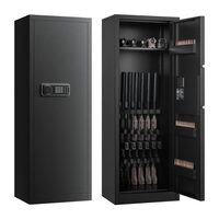 Dulap arme cu cifru, 2 x chei de urgenta, 348 x 480 x 1320 mm, 6-8 arme, Alarma, Lumina led, 3 x Sloturi munitie, 1 x raft