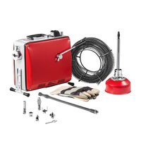 Sarpe pentru desfundat tevi, Electric, Profesional, 6 x capete taiere, 400 W, 2 x cabluri arc 12 m x 16 mm/0.4 m x 12 mm, pentru țevi cu diametrul de 50-110 mm