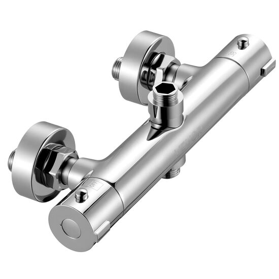 Baterie dus termostatica, Argintiu, Debit de apă reglabil, 20-50 ℃, 270 x 40 x 40 mm