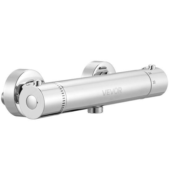 Baterie dus termostatica, Argintiu, Debit de apă reglabil, 20-50 ℃, dimensiune 257 x 65 x 48 mm