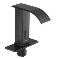 Baterie lavoar cu Senzor, cascada, Temperatura reglabila, Negru, 160 x 68 x 178 mm