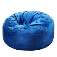 Fotoliu puf rotund, 890 x 890 x 560 mm, Husa detasabila si lavabila, Albastru