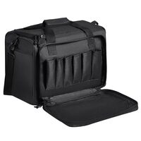 Geanta tir arme poligon, 36 × 31 × 26 cm, Capacitate 3 x pistoale, 6 x incarcatoare, Negru