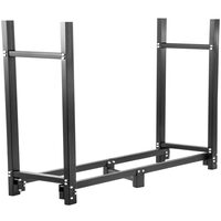 Suport de lemne pentru seminee/sobe, Vivatechnix 244.5x36.2x122 cm, Otel, Negru, Husa impermeabila