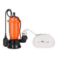 Pompa submersibila cu plutitor pentru apa murdara, 550 W, Refulare 2 inch, Debit 18000 l/h, Inaltime max 10 m, IPX8, inclus Furtun 20 m, Fonta
