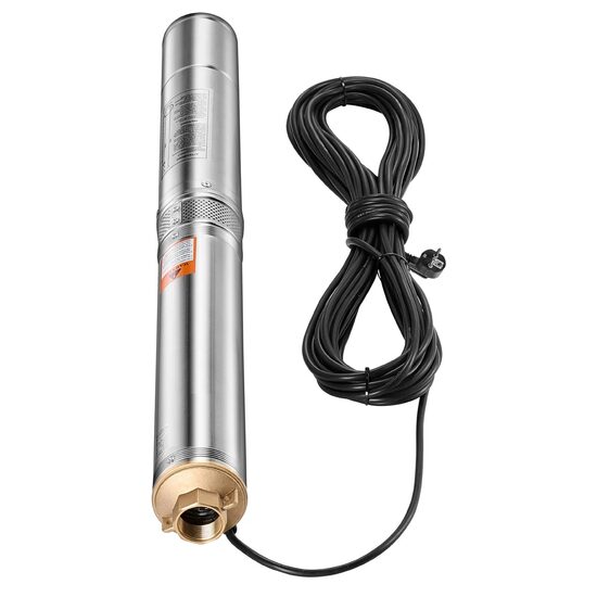 Pompa submersibila de adancime, IP68, Control incorporat, 750W, cablu alimentare 20 m, Inaltime 75m, Debit 100 l/min, refulare 1.25 inch, Sfoara
