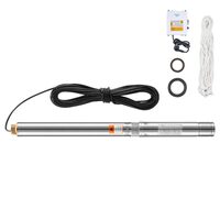 Pompa submersibila de adancime, IP68, Control extern, 550W, cablu alimentare 20 m, Inaltime 53m, Debit 100 l/min, refulare 1.25 inch, Sfoara