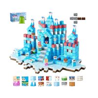 Set constructie Blocuri magnetice 150 buc, Castel Glaciar, structura 3D, Geanta depozitare