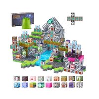 Set constructie Blocuri magnetice 100 buc, Zombi, structura 3D, Geanta depozitare