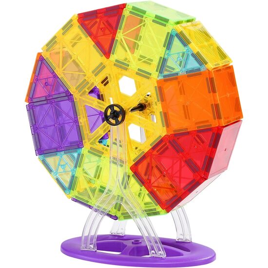 Set constructie Blocuri magnetice 181 buc, Structuri inalte, Geanta depozitare