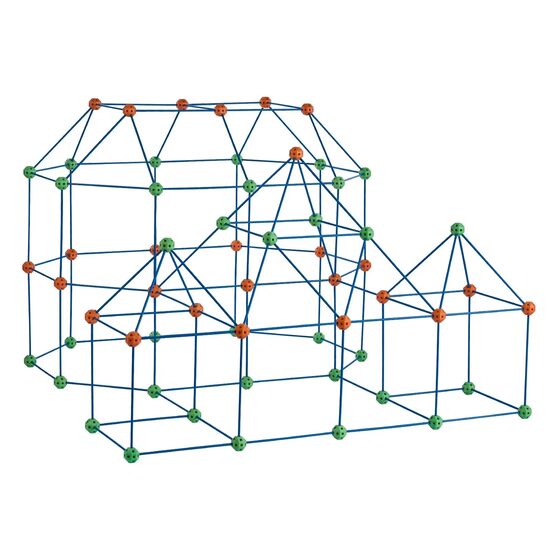 Set constructie Fort pentru copii, 180 buc, 440 x 130 x 318 mm, Geanta depozitare