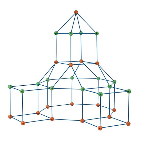 Set constructie Fort pentru copii, 120 buc, 430 x 130 x 270 mm, Geanta depozitare