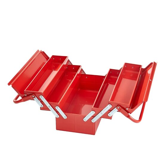 Cutie pentru scule pliabila, 5 tavi/3 niveluri, Rosie, 457.2 x 200 x 215 mm