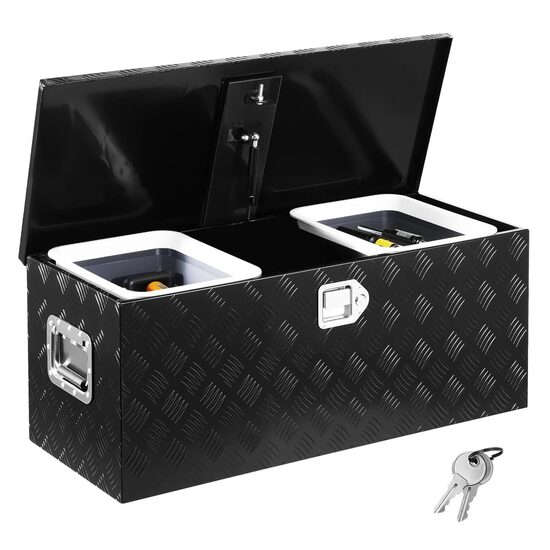 Cutie organizatoare pentru pik-up/camioane, 3 x compartimente, Incuietori, Aluminiu dur, 899x370x370mm