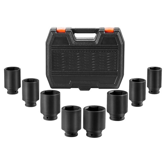 Set 8 x tubulare de impact, Cr-Mo, 1/2", in 12 puncte, 29 mm, 30 mm, 32 mm, 34 mm, 35 mm, 36 mm, 38 mm, 39 mm