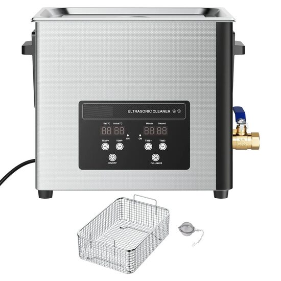 Aparat de curatat cu ultrasunete, Capacitate 10 l, 180W, 40kHz, 40.000 de microbule pe secunda, Inox