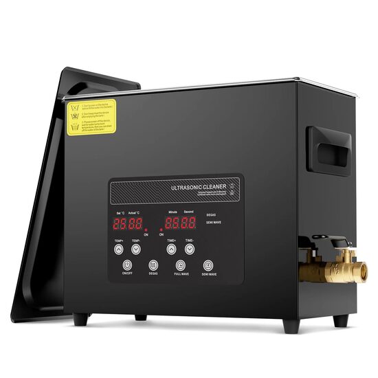 Aparat de curatat cu ultrasunete, Capacitate 6 l, 180W, 40kHz, degazare cu putere dubla, Incalzitor si temporizator, Inox