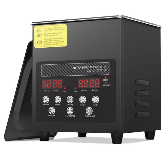 Aparat de curatat cu ultrasunete, Capacitate 2 l, 60W, 40kHz, degazare cu putere dubla, Incalzitor si temporizator, Inox