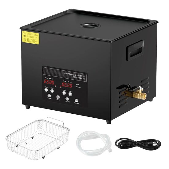 Aparat de curatat cu ultrasunete, Capacitate 15 l, 360W, 40kHz, degazare cu putere dubla, Incalzitor si temporizator, Inox