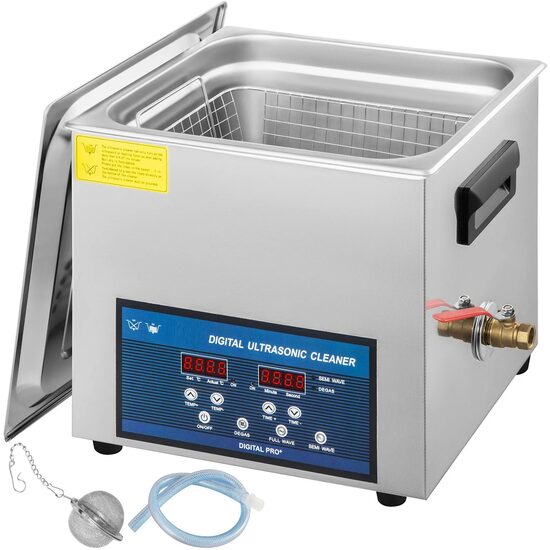 Aparat de curatat cu ultrasunete, Capacitate 10 l, 240 W, frecventa dubla 28/40 kHz, Inox, Panou digital