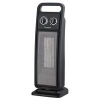 Aeroterma ceramica turn, 18 x 19 x 50 cm, termostat reglabil, Negru, 2000 W