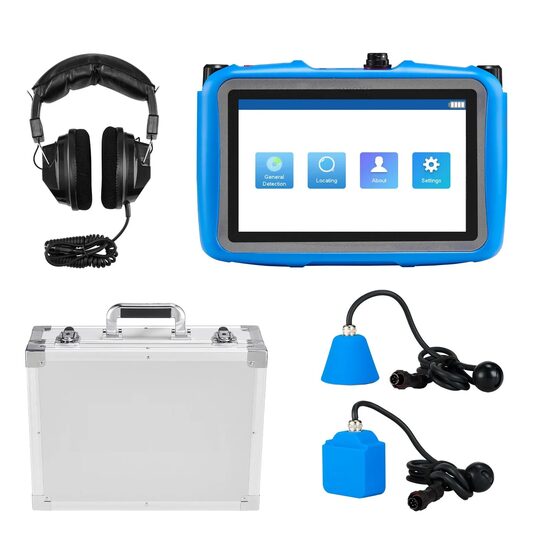 Detector scurgeri de apa, Interior, adancime detectie subterana 0.5 m, senzori orizontali si verticali, casti, 1Hz-10000Hz, Ecran tactil 7 inch, card SD 8 GB
