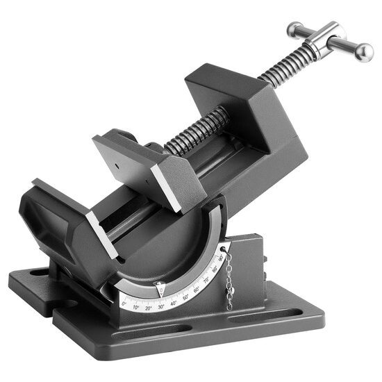 Menghina portabila pentru masina de gaurit, inclinare reglabila 0–90°, Fonta, Deschidere max 108 mm