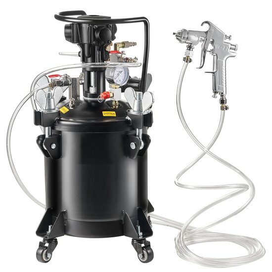 Sistem de vopsit cu rezervor sub presiune, 10 l, 4.1 Bar, Diametru duza 1.5 mm, 170-250 l/min, Manometru, 1 x pistoale