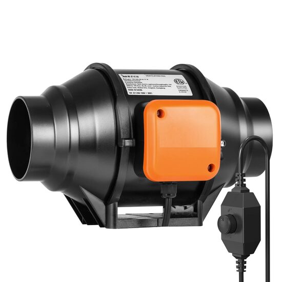 Ventilator evacuare aer pentru tubulatura, Regulator viteza, 31 W, debit 220 m³/h, IP 44, diametru 102 mm, 2550 rpm