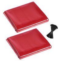 Set 2 Perdele sudura impotriva scanteilor 174x234 cm, fara cadru, Rosu, inele de agatare, protecție UV pe 6 niveluri