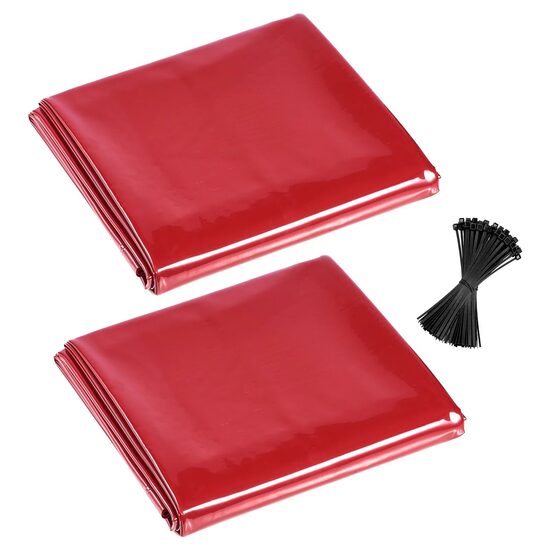 Set 2 Perdele sudura impotriva scanteilor 174x234 cm, fara cadru, Rosu, inele de agatare, protecție UV pe 6 niveluri