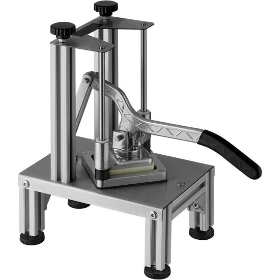 Feliator manual pentru cartofi legume, fructe, Profesional, 4 lame, Inox/Aluminiu, 1/4 si 3/8 inch, Picioare anti-derapante