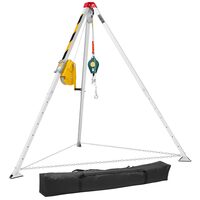 Trepied de salvare si lucru, Lungimea piciorului reglabila 1.6-2.45 m, Capacitate personal 227 kg, Lungime 30 m, Troliu manual, lant anti-rasturnare