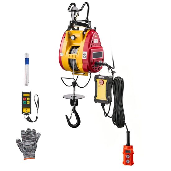 Electropalan portabil cu telecomanda 2 in 1, Telecomanda cu fir/fara fir, 1500W, max 300 kg, Inaltime 30 m, Viteza 19 m/min