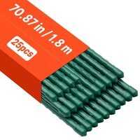 Set 25 de araci pentru gradina, Teava metalica acoperita cu PVC, Diametru 11 mm, Inaltime 1.8 m, Verde