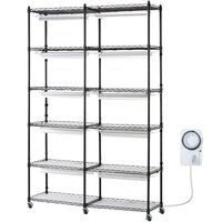 Suport pentru plante cu lampa de crestere 6 x Niveluri, Inaltime 146 cm, 6 x led 180 W, temporizator, 6 x roti