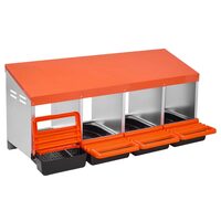 Cuibar pentru gaini, 4 compartimente, Otel galvanizat, 1060 x 525 x 475 mm