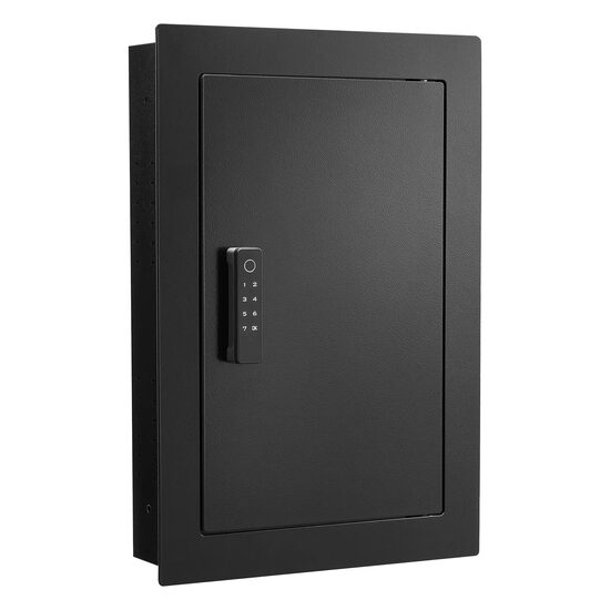 Seif cu amprenta, tastatura digitala, Cheie, 102 x 381 x 559 mm, 3 niveluri, Incastrabil