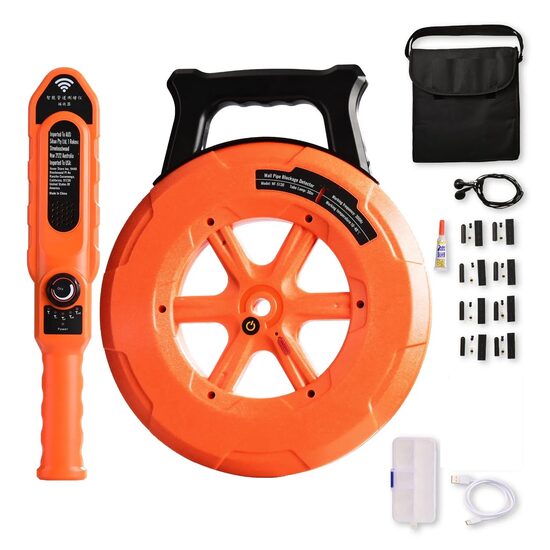 Detector blocaje pentru tevi, Lungime 30 m, IP67, Litiu-Ion, USB